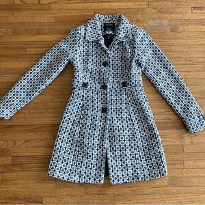 Majora Wool Blended Patterned Coat- Small